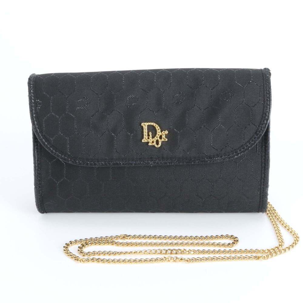 CHRISTIAN DIOR Black Leather Shoulder Bag